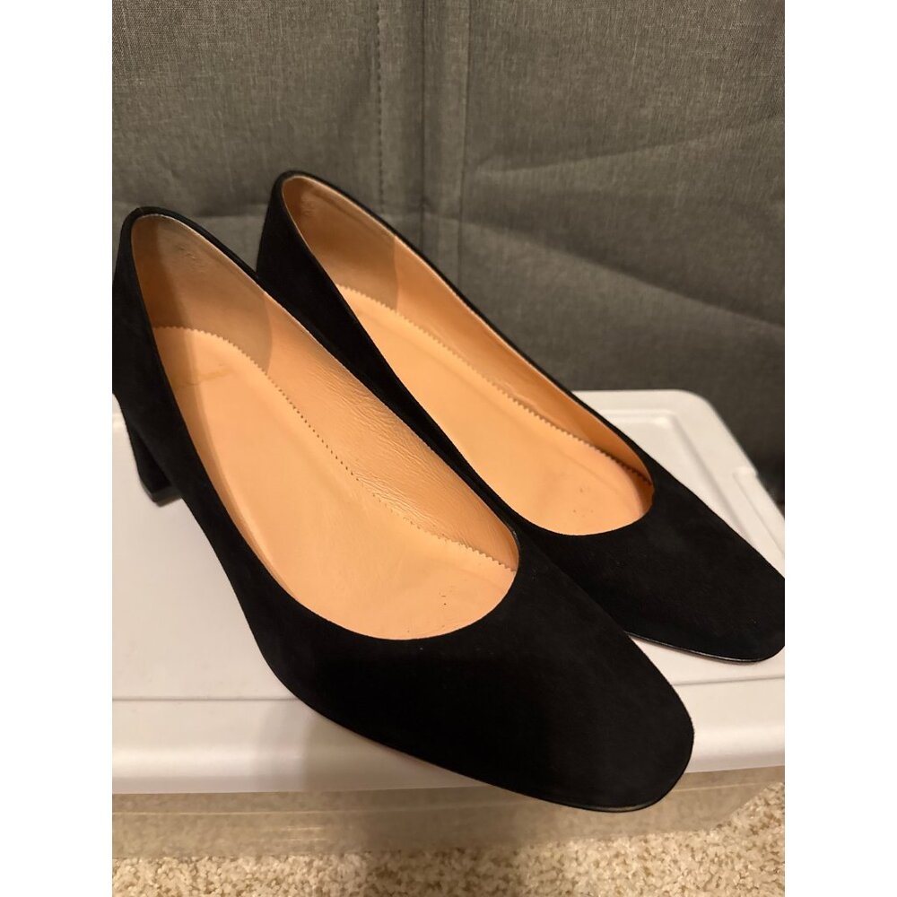 J.Crew Black Suede block heel